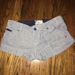 Blue and White striped shorts